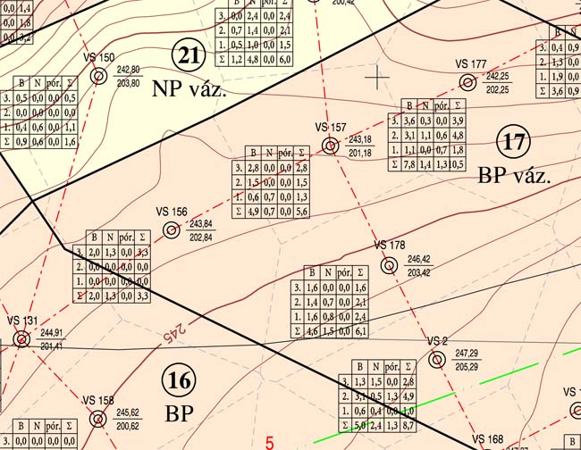 mapa bloků zásob